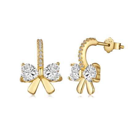 [Manual]Exquisite Earrings With Heart-Shaped Bow Design