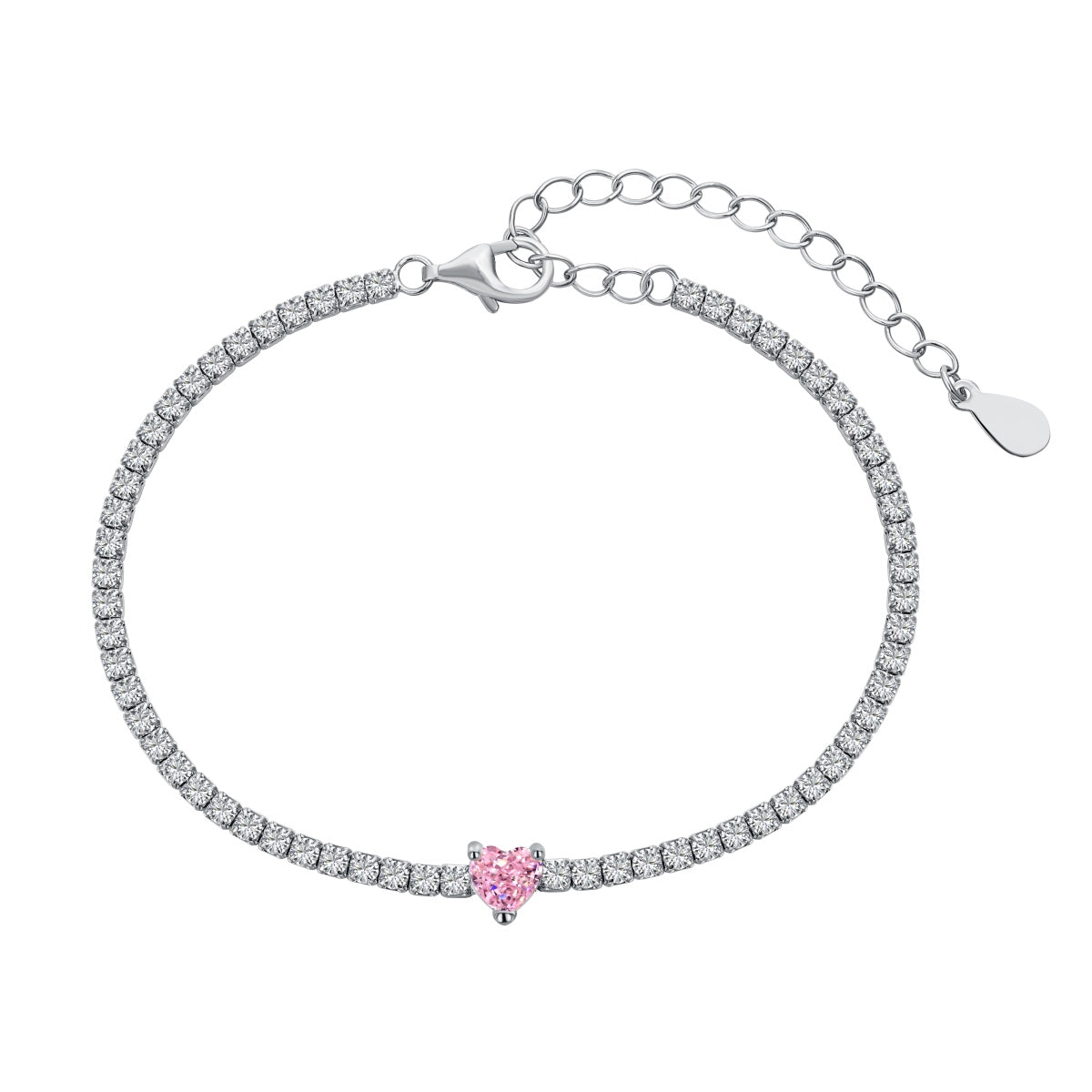 [Manual]0.5 Carat Elegant Romantic Heart Shape Lover Bracelet