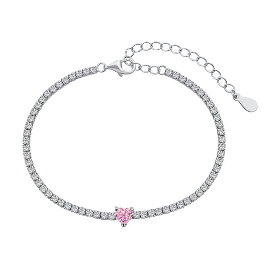 [Manual]0.5 Carat Elegant Romantic Heart Shape Lover Bracelet