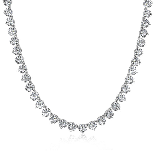 [Manual]Ornate Heart Cut Tennis Necklace