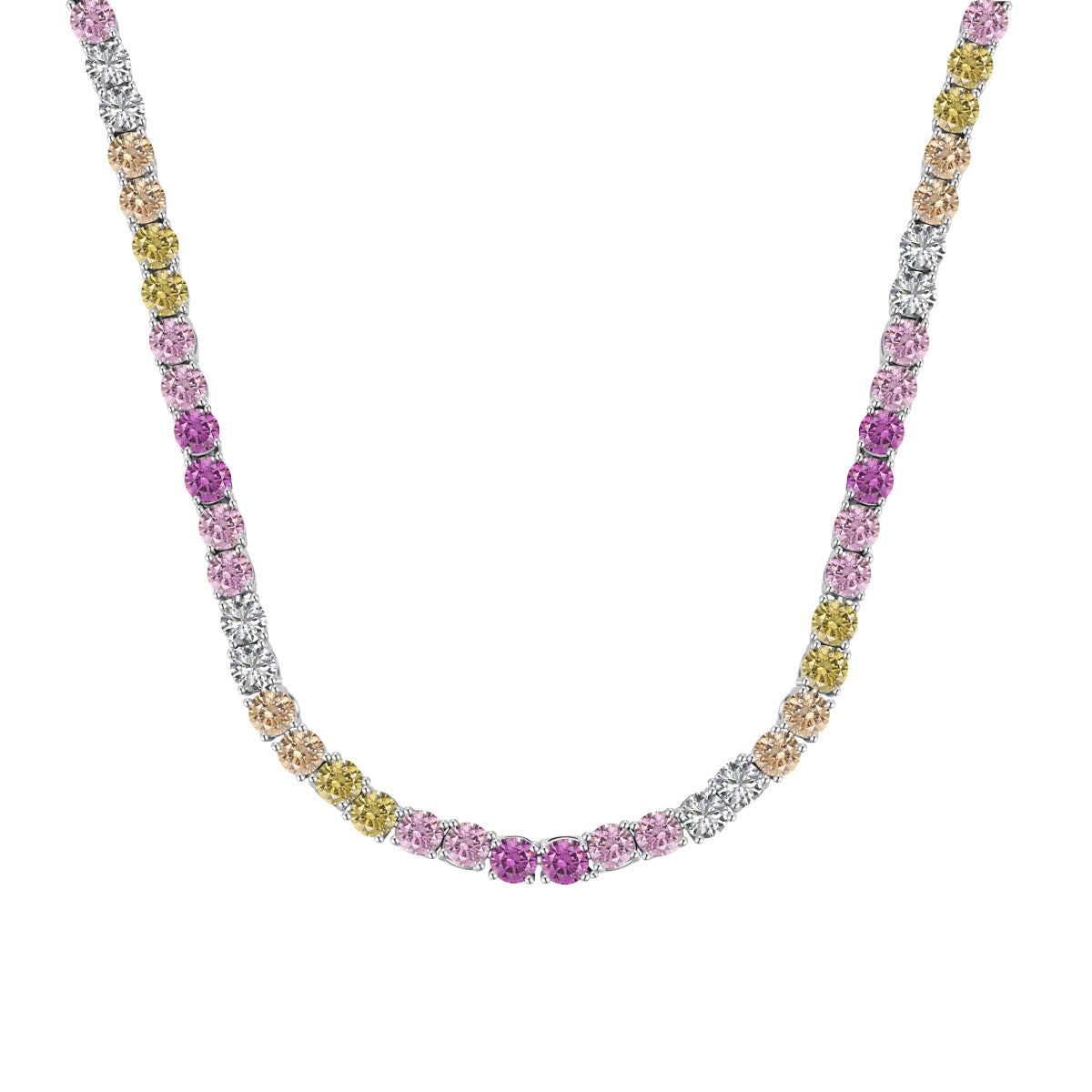 [Manual]Delicate Colorful Tennis Necklace