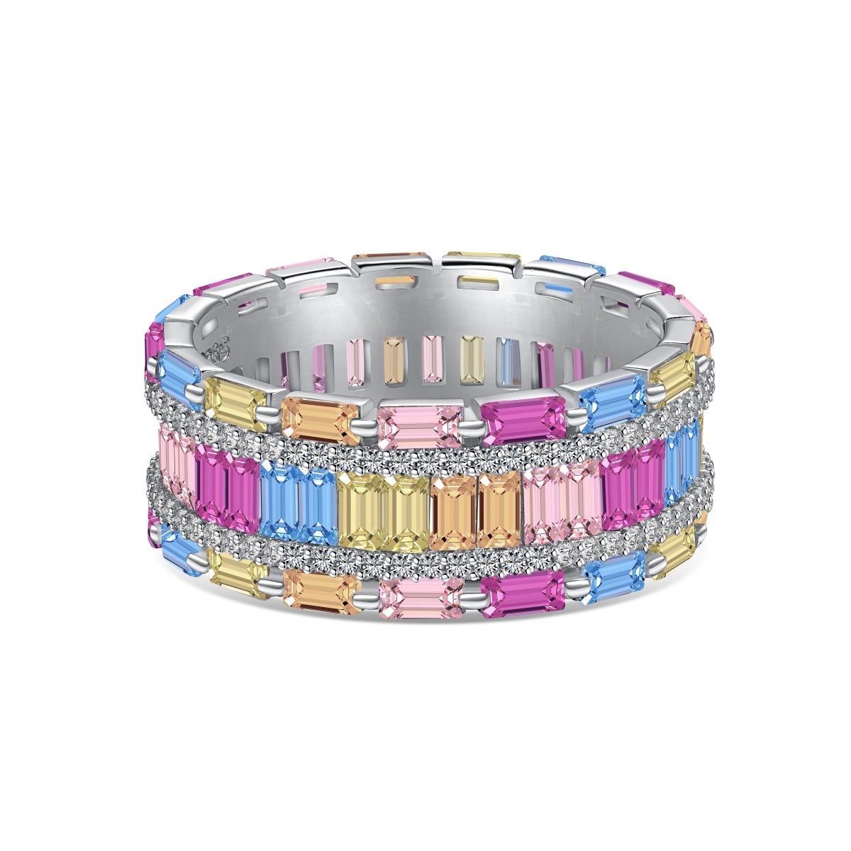 [Manual]Dazzling Colorful Radiant Cut Party Ring