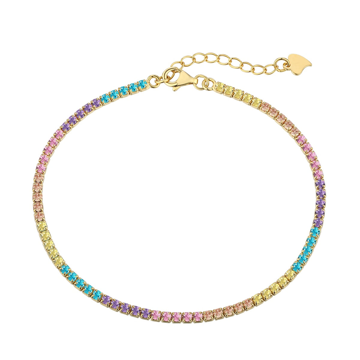 [Manual]Dazzling Colorful Round Cut Daily Bracelet