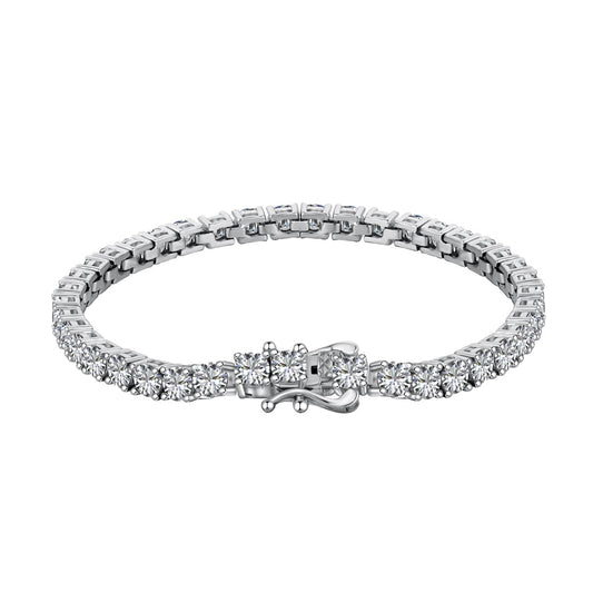 [Manual]Luxurious Ornate Round Cut Tennis Bracelet