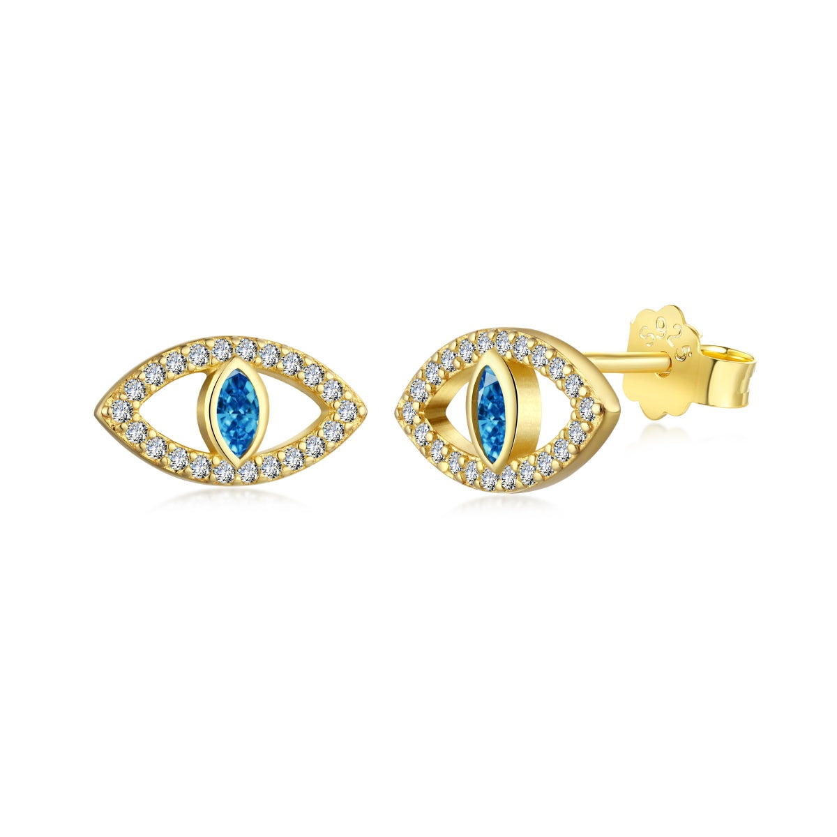 [Manual]Blue Devil Eyes Hollow Stud Earrings