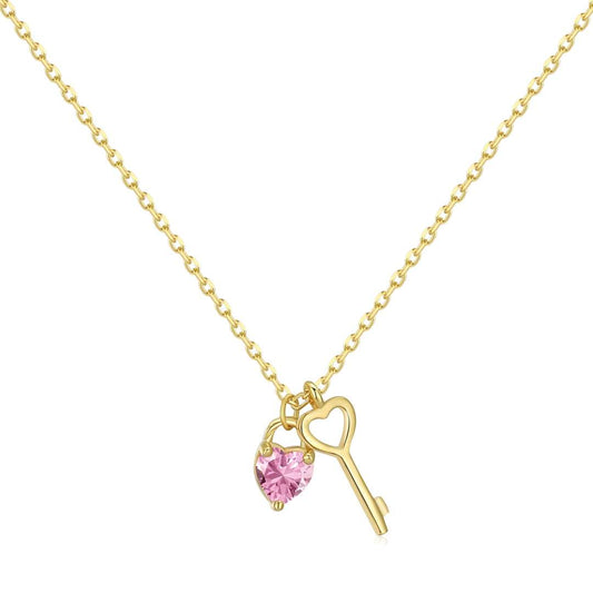 [Manual]Unique Heart Shape Key Pendent Necklace