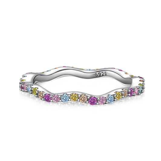 [Manual]Dainty Colorful Round Cut Party Ring