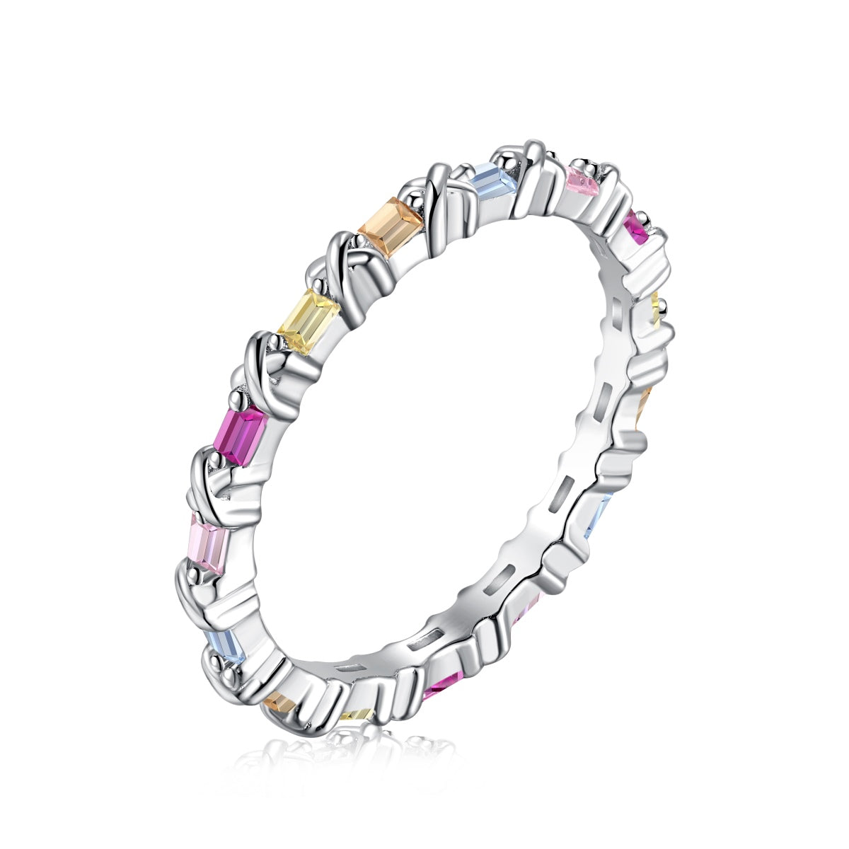 [Manual]Charming Colorful Round Cut Daily Ring