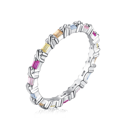 [Manual]Charming Colorful Round Cut Daily Ring