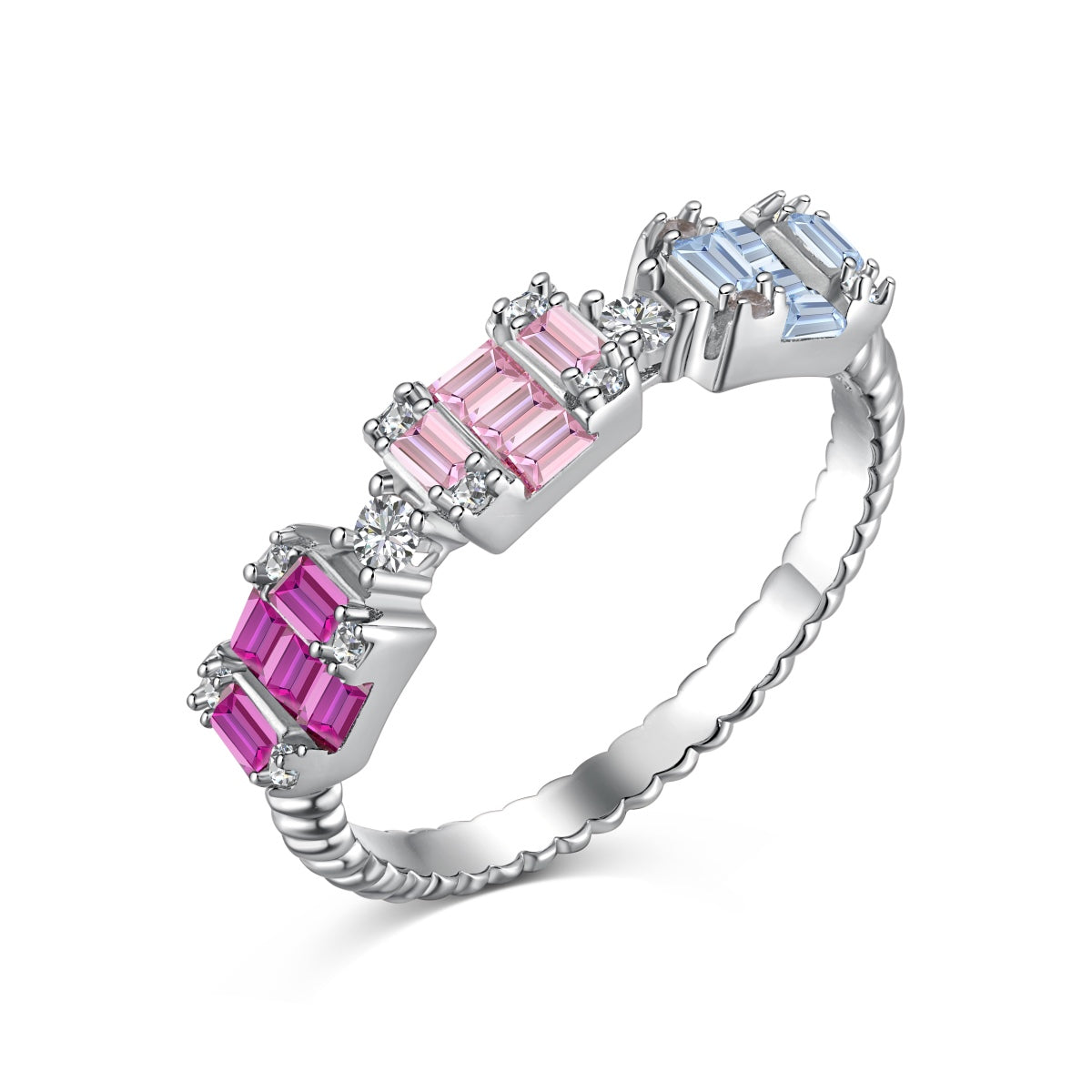 [Manual]Unique Colorful Emerald Cut Party Ring