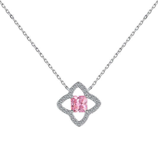 [Manual]Exquisite Flower Shape Princess Cut Necklace