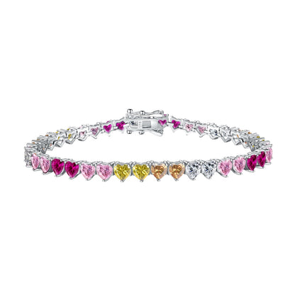 [Manual]Luxurious Colorful Romantic Heart Shape Lover Bracelet