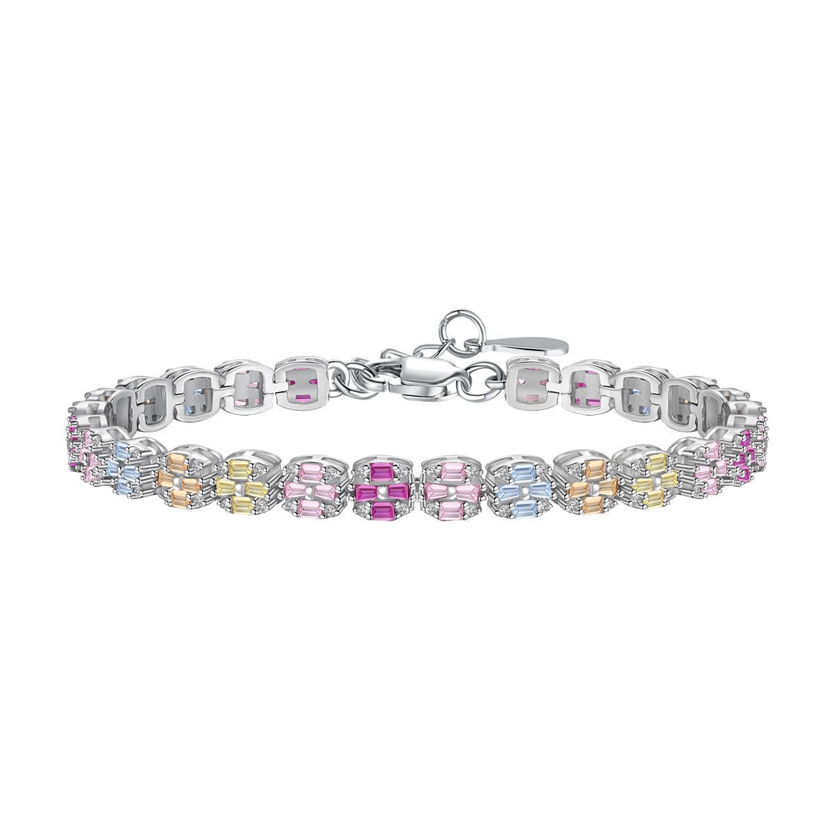 [Manual]Delicate Colorful Emerald Cut Daily Bracelet