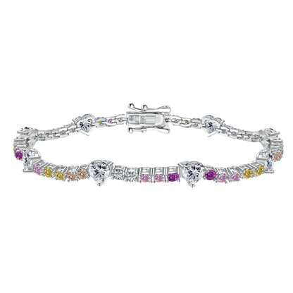 [Manual]Romantic Heart Shape Round Cut Lover Bracelet