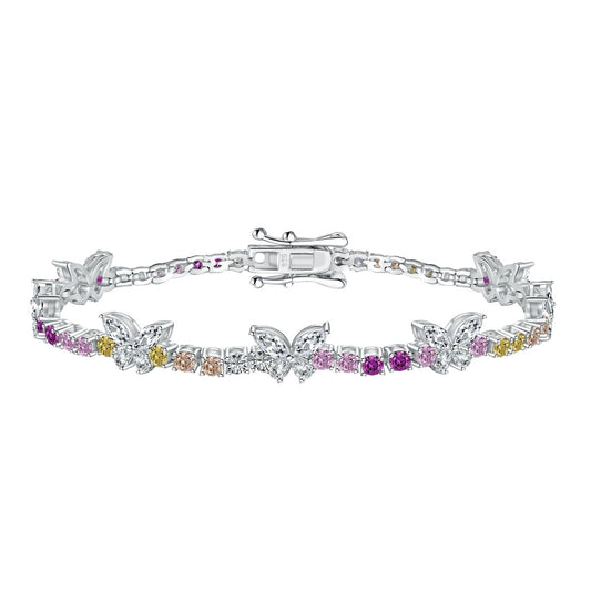 [Manual]Ornate Colorful Butterfly Shape Round Cut Daily Bracelet