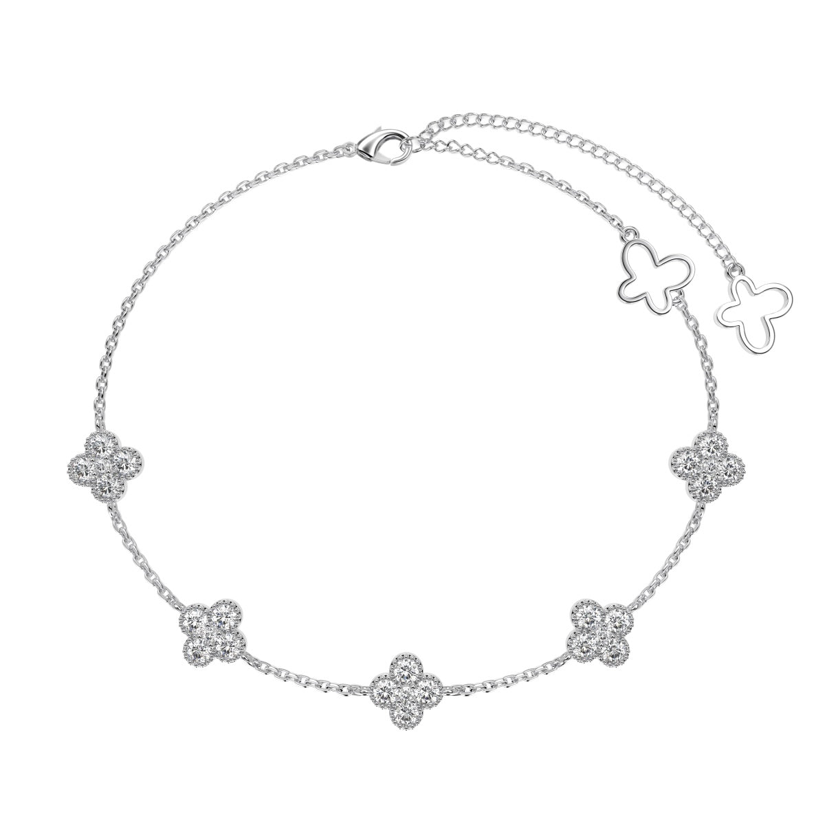 [Manual]Four-Leaf Clover Hollow Butterfly Bracelet