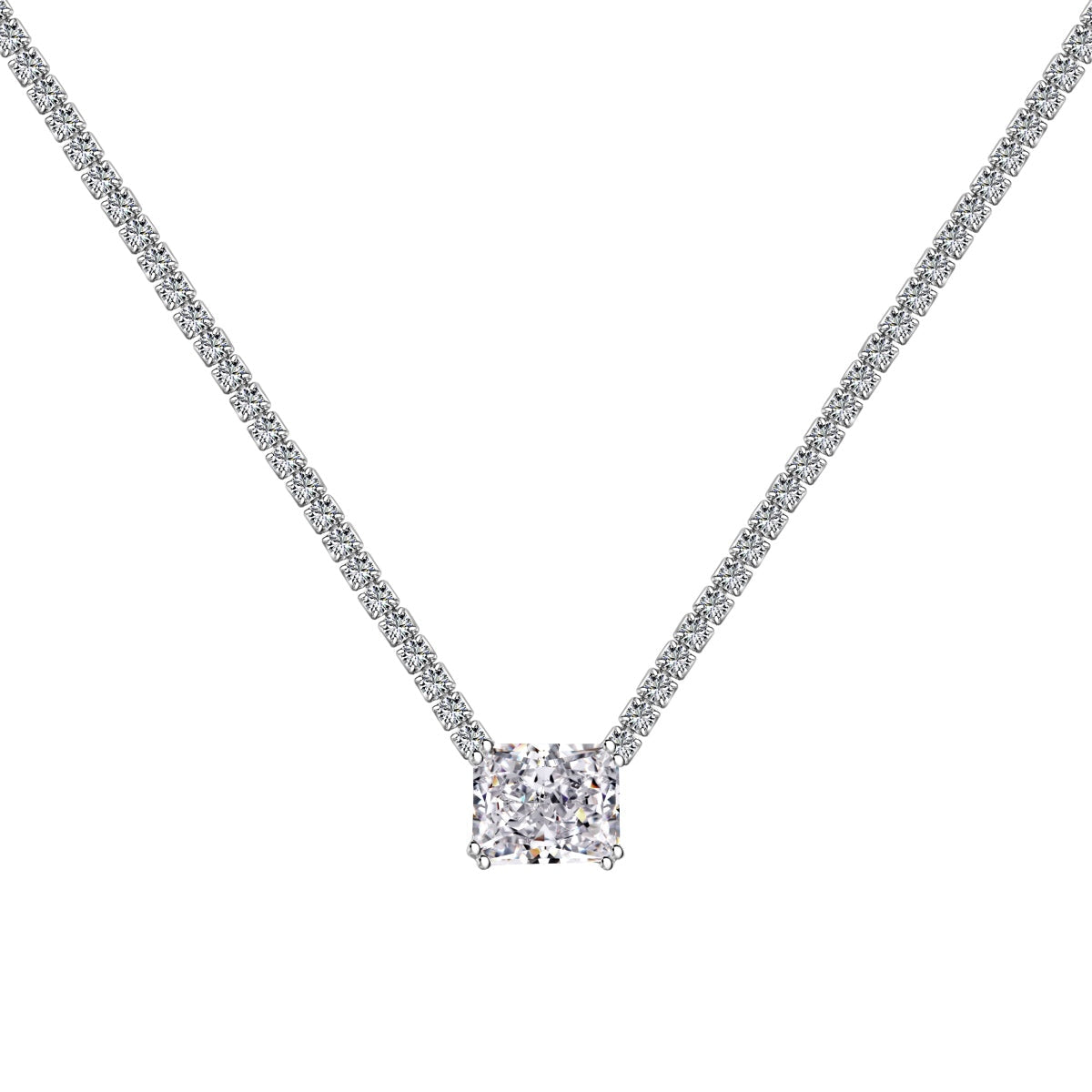 [Manual]4.0 Carat Elegant Radiant Cut Necklace