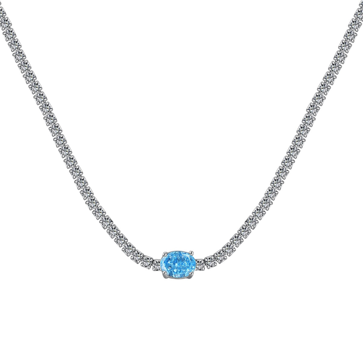 [Manual]1.0 Carat Shining Oval Cut Necklace