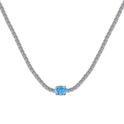 [Manual]1.0 Carat Shining Oval Cut Necklace