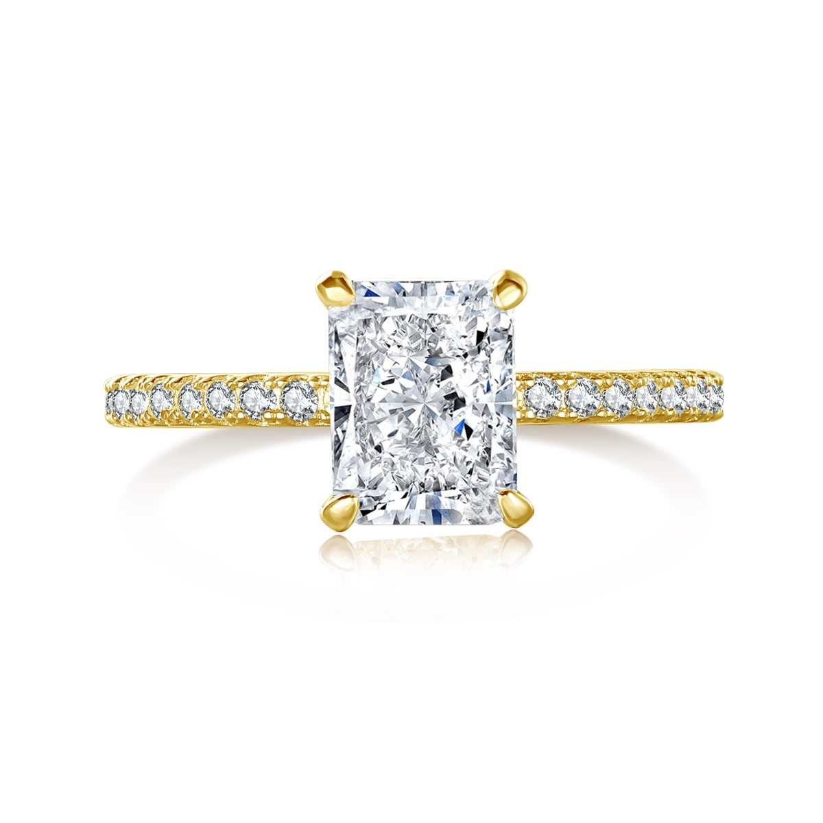 [Manual]2.0 Carat Dazzling Sparkling Radiant Cut Party Ring