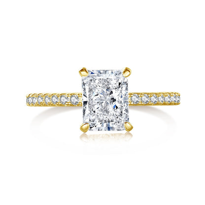 [Manual]2.0 Carat Dazzling Sparkling Radiant Cut Party Ring