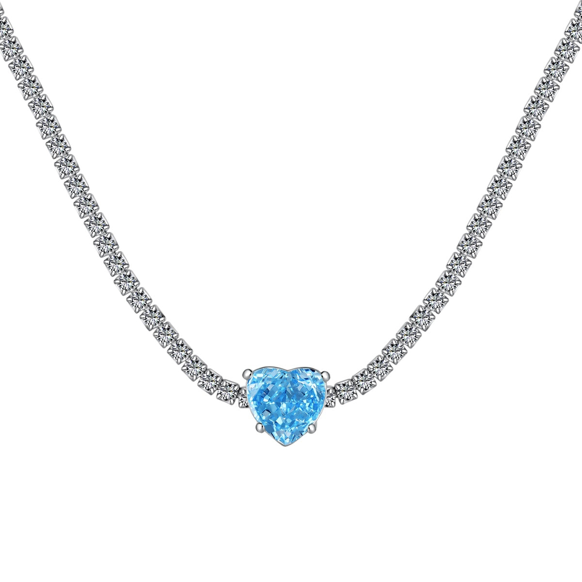 [Manual]2.0 Carat Sparkling Tennis Heart Cut Necklace