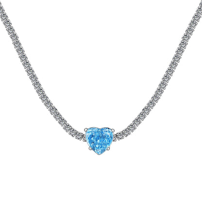 [Manual]2.0 Carat Sparkling Tennis Heart Cut Necklace