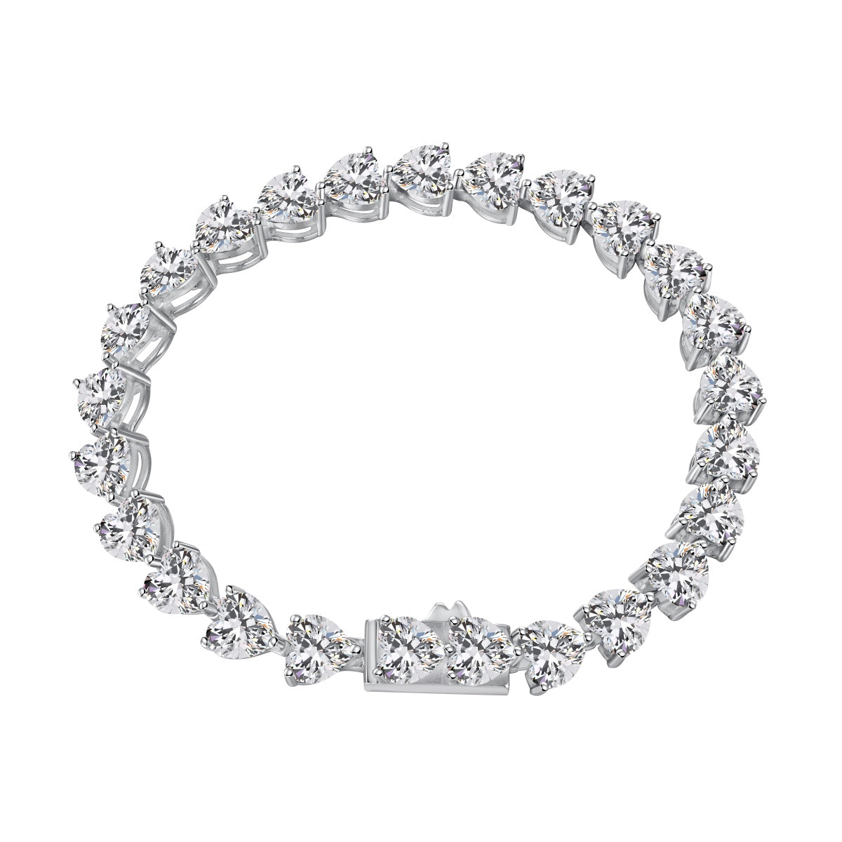 [Manual]0.75 Carat Elegant Romantic Heart Shape Lover Bracelet