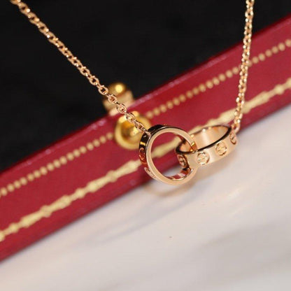 [⭐⭐JeweliWhal]LOVE NECKLACE PINK GOLD AND SILVER