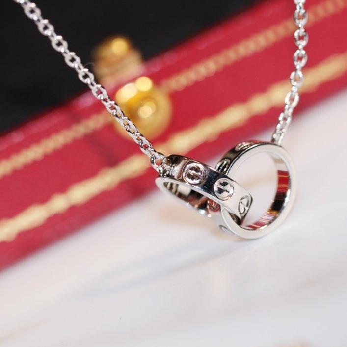 [⭐⭐JeweliWhal]LOVE NECKLACE PINK GOLD AND SILVER