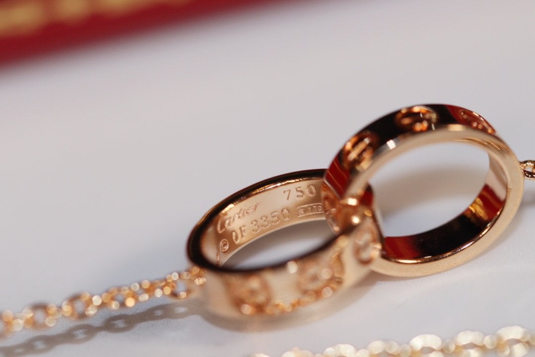 [⭐⭐JeweliWhal]LOVE NECKLACE PINK GOLD AND SILVER