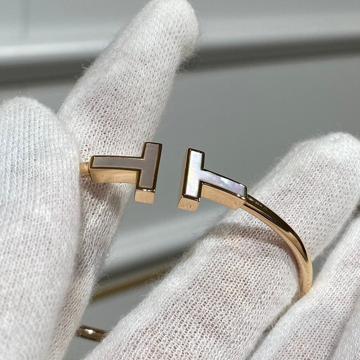 [⭐JeweliWhal]Tブレスレット 1.8mm MOP ピンクゴールド