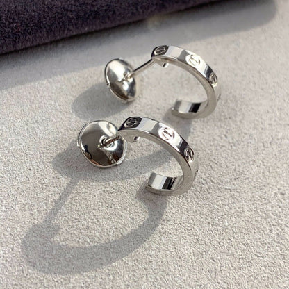 [⭐⭐JeweliWhal]LOVE EARRINGS 2.65MM SILVER