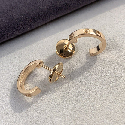 [⭐⭐JeweliWhal]LOVE EARRINGS 2.65MM PINK GOLD