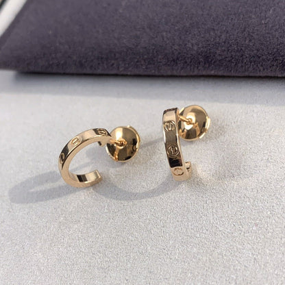 [⭐⭐JeweliWhal]LOVE EARRINGS 2.65MM PINK GOLD