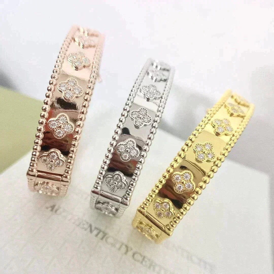[⭐⭐JeweliWhal]クローバーブレスレット 8MM ダイヤモンド
