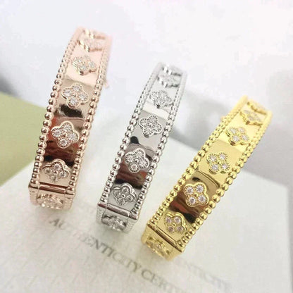 [⭐⭐JeweliWhal]クローバーブレスレット 8MM ダイヤモンド