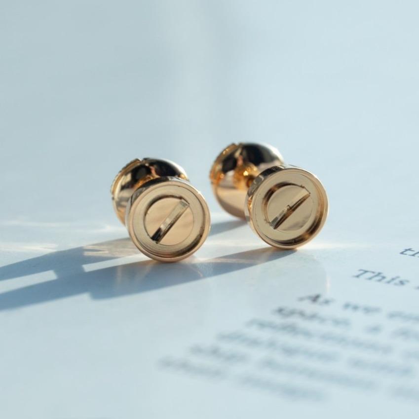 [⭐⭐JeweliWhal]LOVE EARRINGS PINK GOLD 10MM