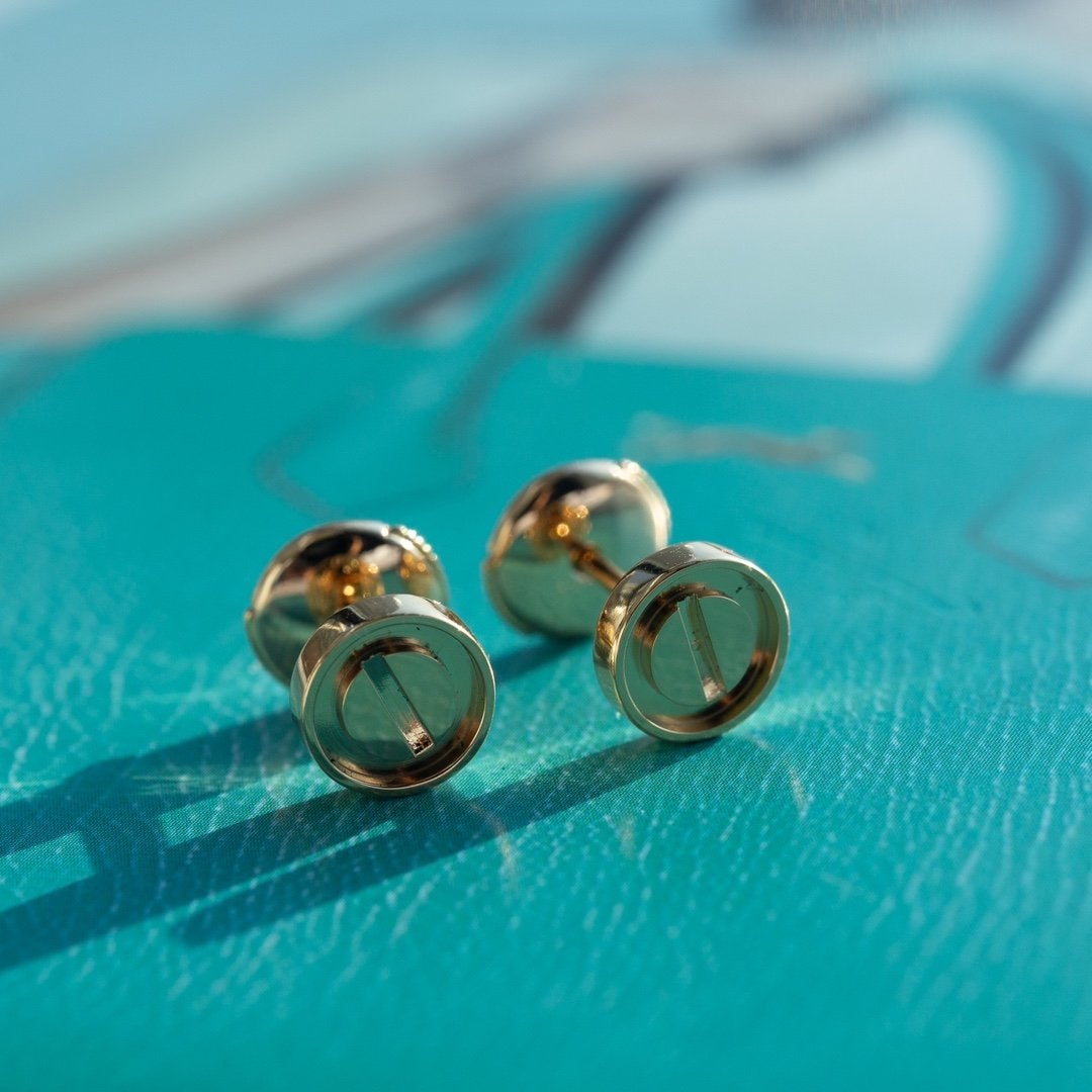 [⭐⭐JeweliWhal]LOVE EARRINGS PINK GOLD 10MM