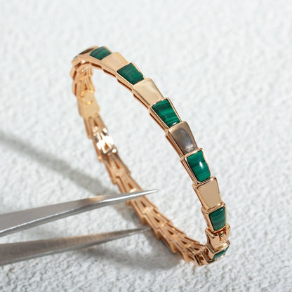 [⭐⭐JeweliWhal]SERPENTI BRACELET PINK GOLD MALACHITE