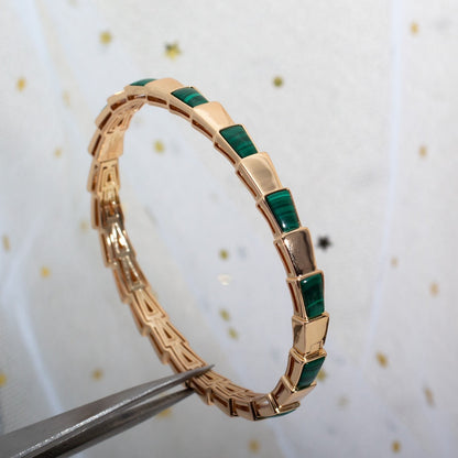 [⭐⭐JeweliWhal]SERPENTI BRACELET PINK GOLD MALACHITE