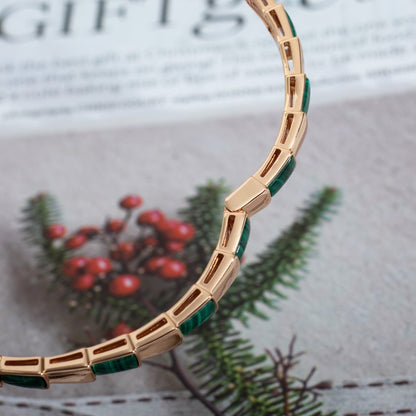 [⭐⭐JeweliWhal]SERPENTI BRACELET PINK GOLD MALACHITE
