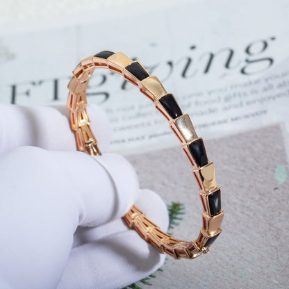 [⭐⭐JeweliWhal]SERPENTI BRACELET PINK GOLD ONYX