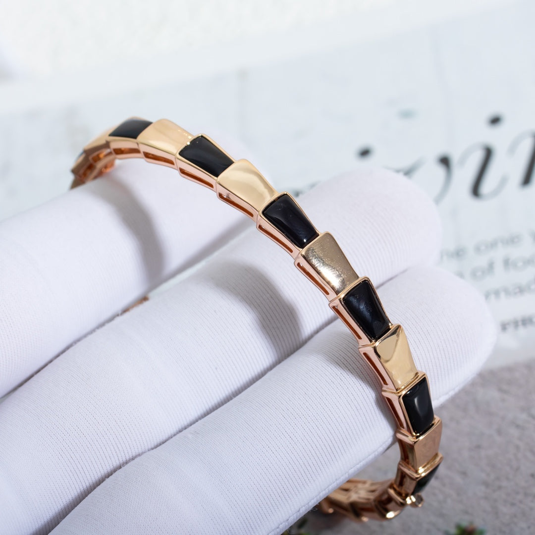 [⭐⭐JeweliWhal]SERPENTI BRACELET PINK GOLD ONYX