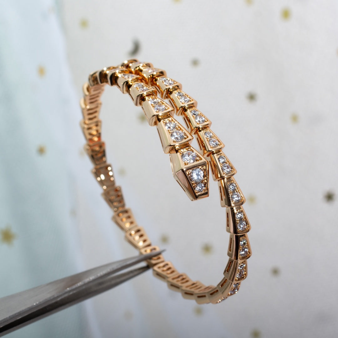 [⭐⭐JeweliWhal]SERPENTI BRACELET 6.8MM PINK GOLD DIAMOND