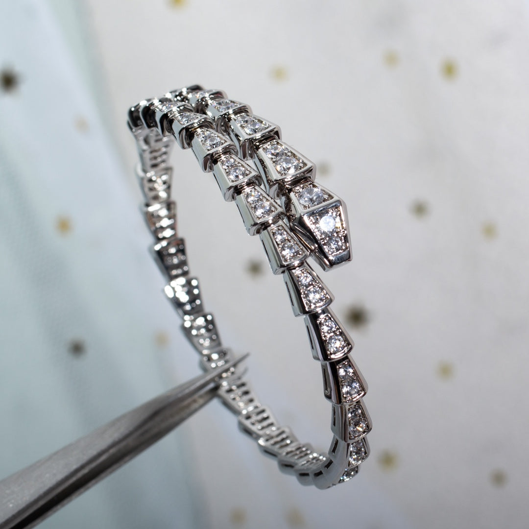[⭐⭐JeweliWhal]SERPENTI BRACELET 6MM SILVER DIAMOND