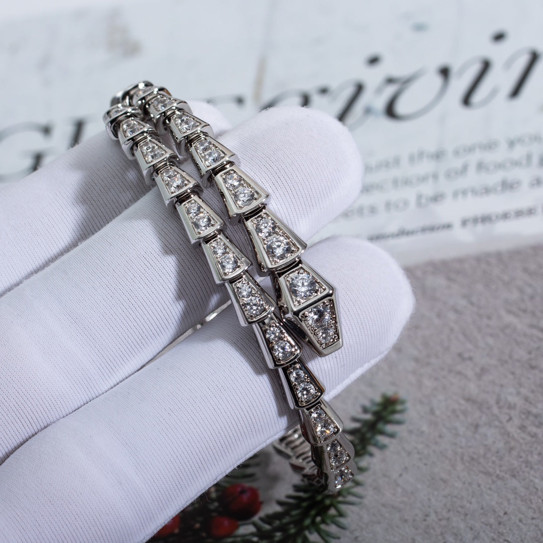[⭐⭐JeweliWhal]SERPENTI BRACELET 6MM SILVER DIAMOND