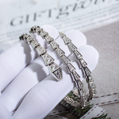 [⭐⭐JeweliWhal]SERPENTI BRACELET SILVER DIAMOND DOUBLE ROW