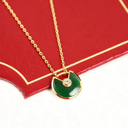 [⭐⭐JeweliWhal]AMULETTE GOLD MALACHITE NECKLACE
