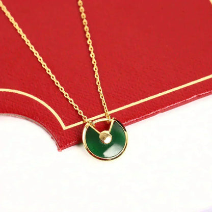 [⭐⭐JeweliWhal]AMULETTE GOLD MALACHITE NECKLACE